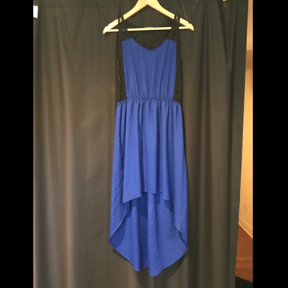 ✨3 for $10✨ High-Low Blue Dress With Lace Detai